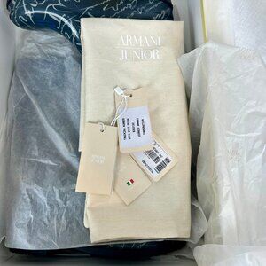 Armani Junior Fantasia Logo Rain Boots, EU 38; Big Girls US 5.5; Blue